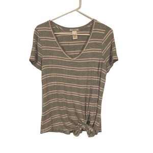 MATTY M Small Grey Tie‎ Front Top